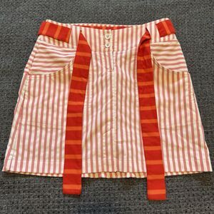Nike Convertible Skirt Shorts Skirt Golf Coral White Stripe Womens Size 2 2pc